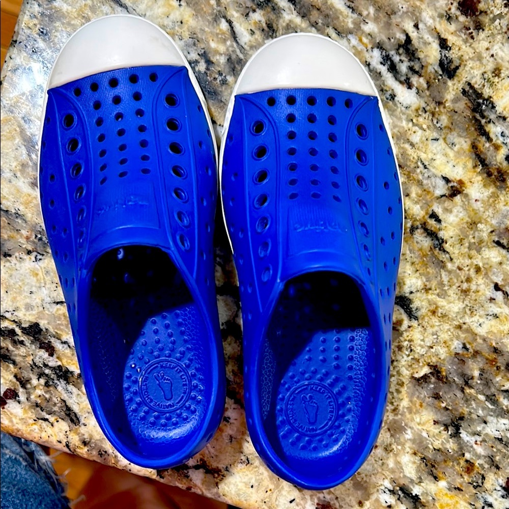 Native Shoes Blue and White Water Shoes Slip-On